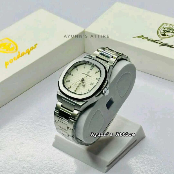 Poedagar Watch-613 White Color / Free Delivery
