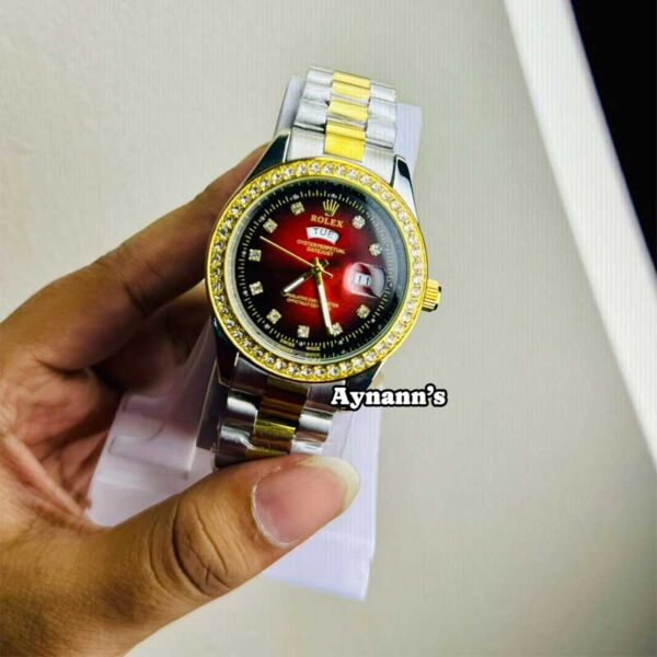 Rolex Watch-613 Red Color / Free Delivery